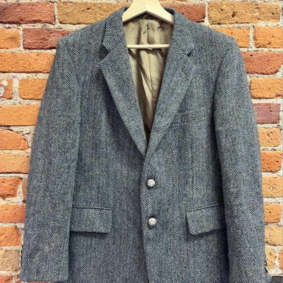 Vintage 100% Harris Wool Herringbone Blazer size 36L - Picture 1 of 9